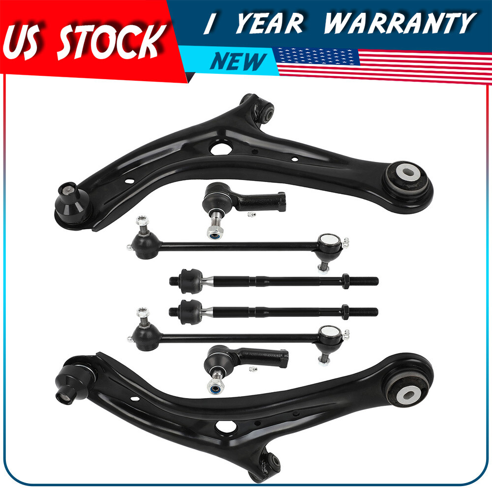 Front Lower Control Arm w/ Ball Joints Tie Rod End For 2011-2019 Ford Fiesta
