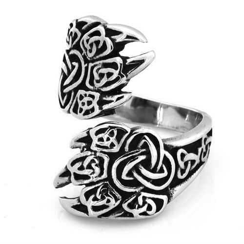 Stainless Steel Celtic Knot Claw Ring