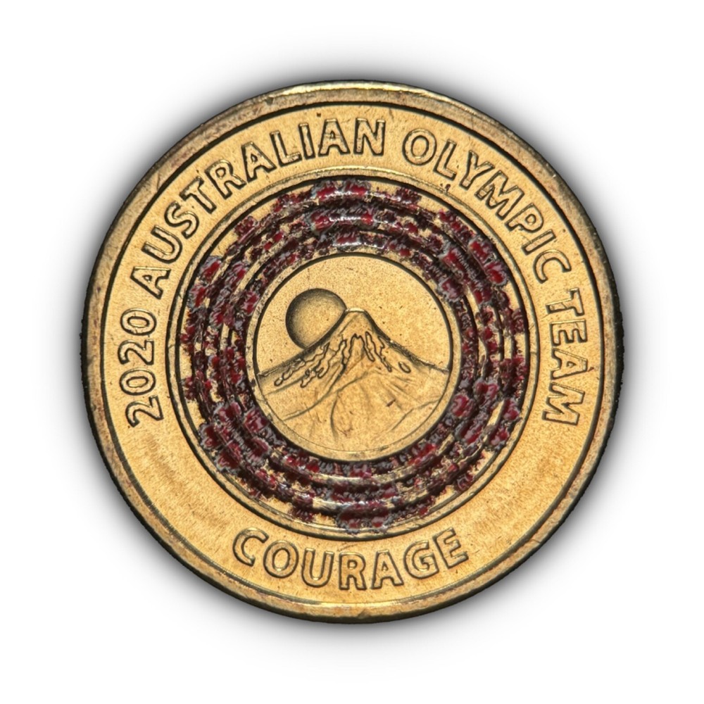 AUSTRALIA. 2020, 2 Dollars - Olympics, Cherry Blossoms 🌸 Mount Fuji, Courage 04