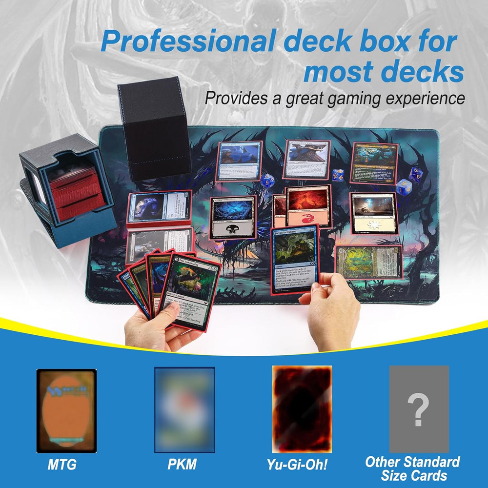 MTG Deck Box, Double Display Window MTG, Commander Deck Box Fits 120+ Single Sle