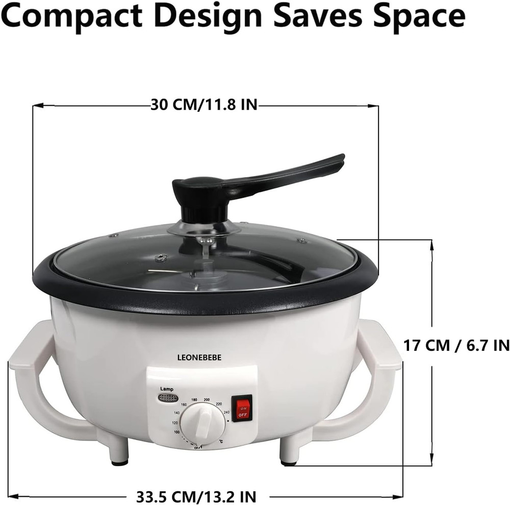 Beginner Electric Coffee Bean Roaster Machine - 750G Capacity for Nuts & More