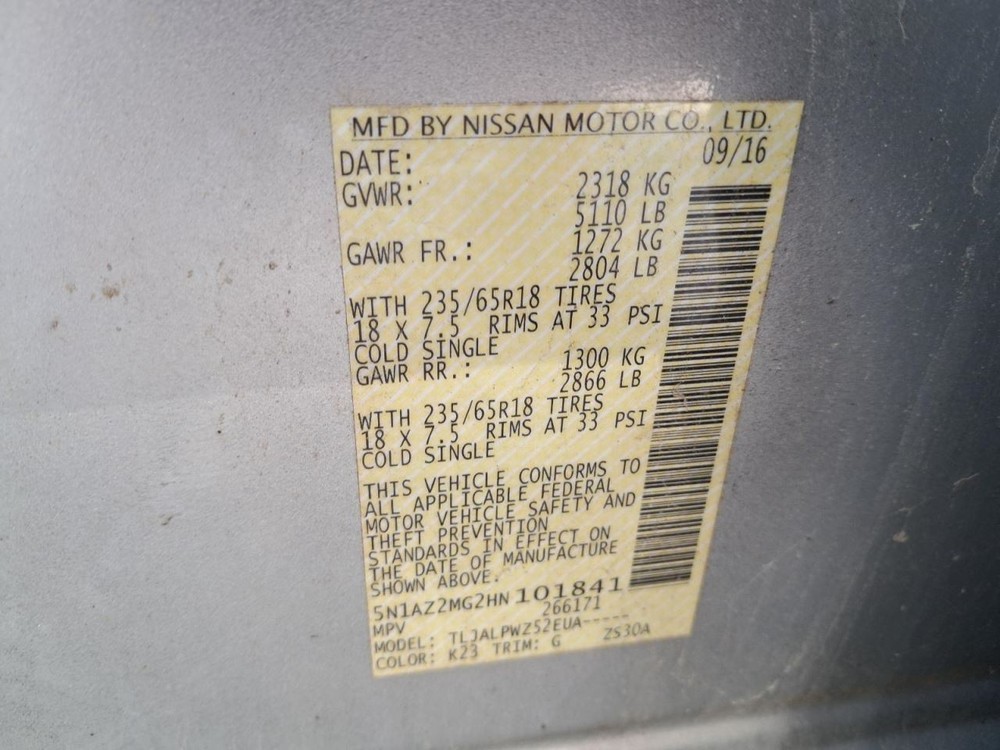 Driver Left Front Window Regulator Fits 15-24 MURANO 4859492