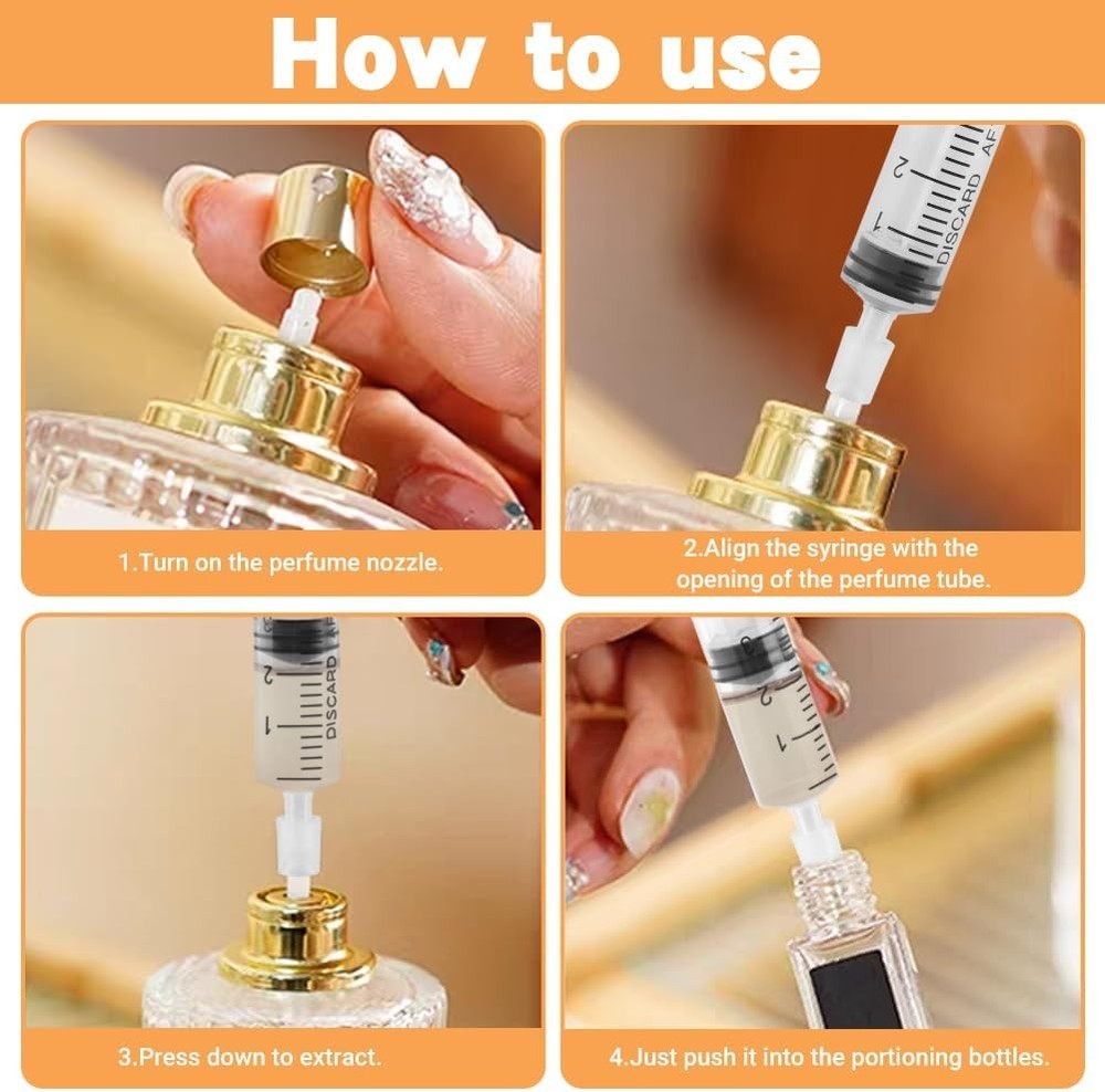 Perfume Refill Tool Kit, 10pcs Plastic Dispenser Transfer Pump Clear FAST SHIP