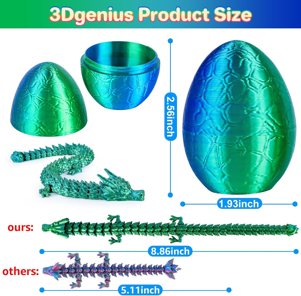 4Pcs 3D Printed Dragon Eggs Mini with 8.86inch 4pack1
