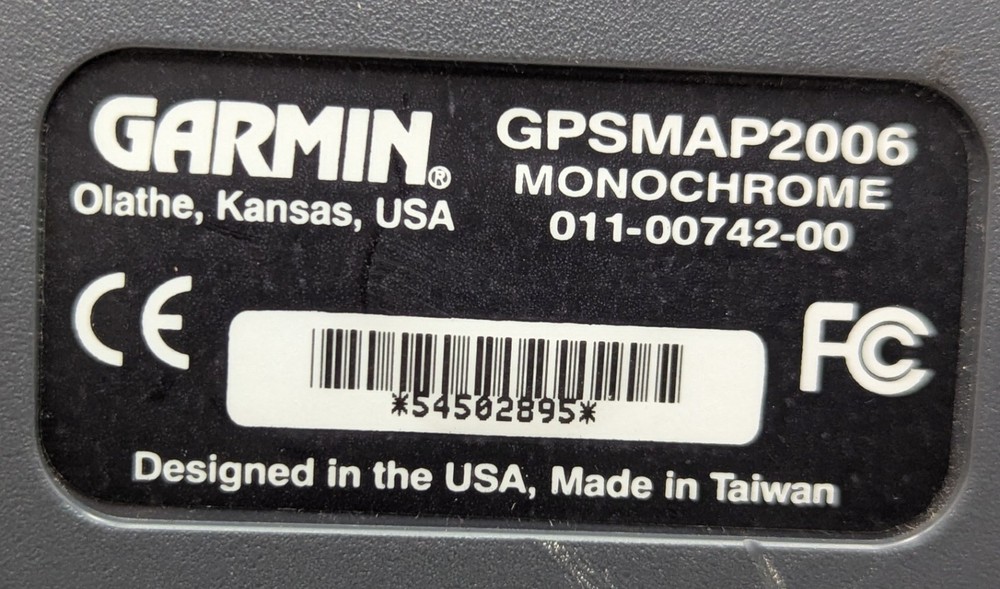 Garmin GPSMAP 2006 7.2" Monochrome Chartplotter Marine GPS Display *Works READ*