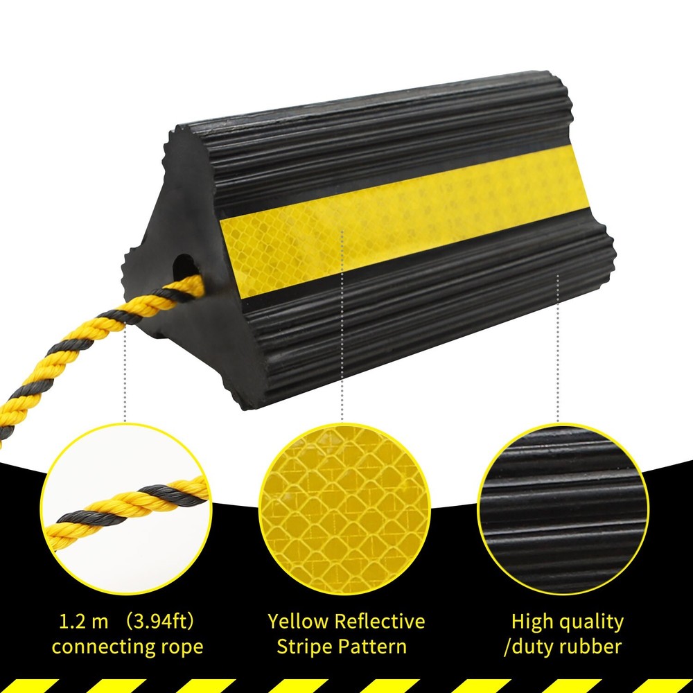 4 Pack 2 Pair Wheel Chocks，Solid Rubber Wheel Chock，For Travel Trailers Camper