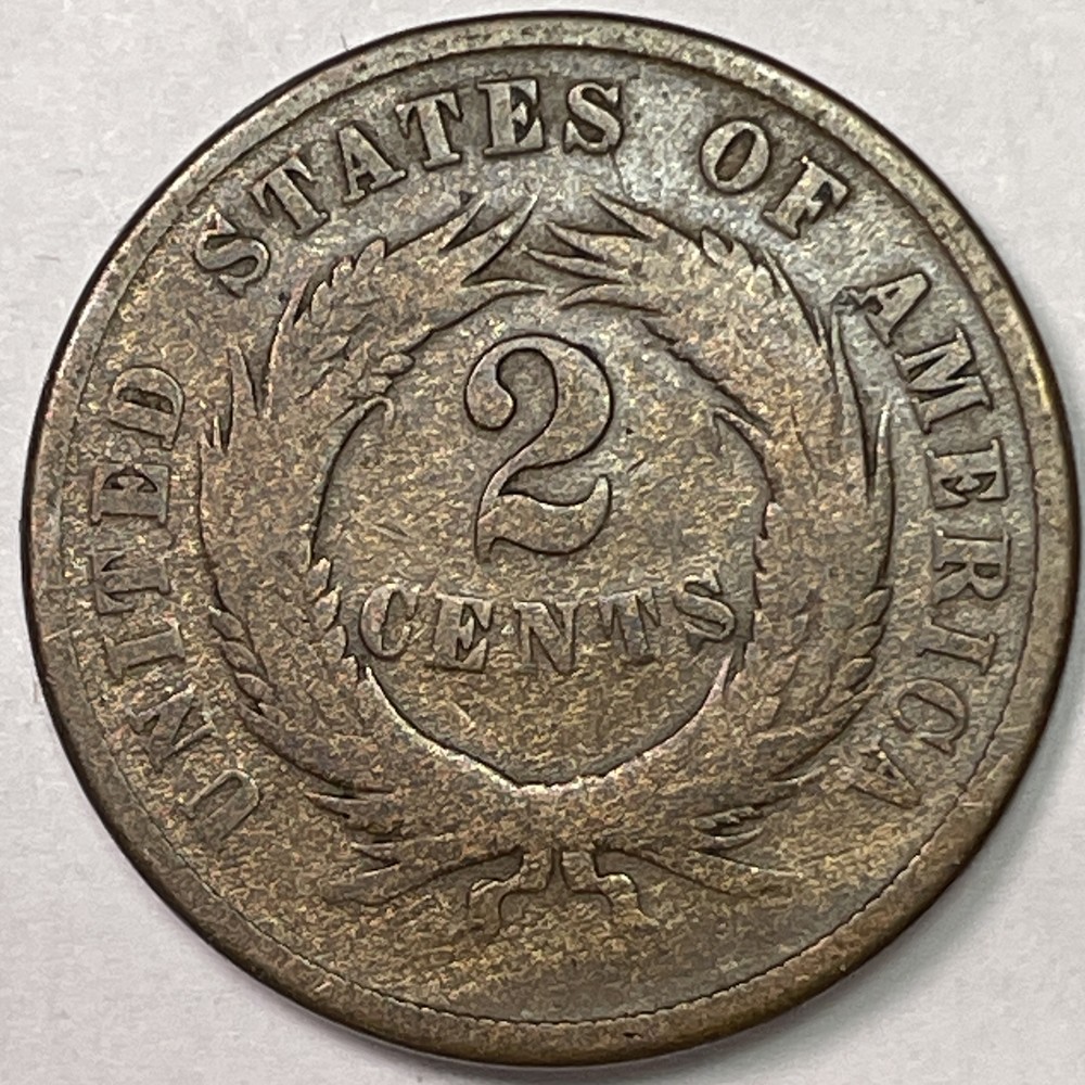 1865 Two Cent Piece Good G Coin #13149