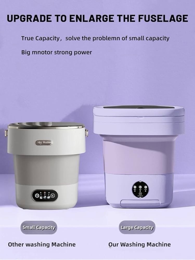 Mini Folding Washing Machine 8L/16L Portable Top-Loading Foldable Touch