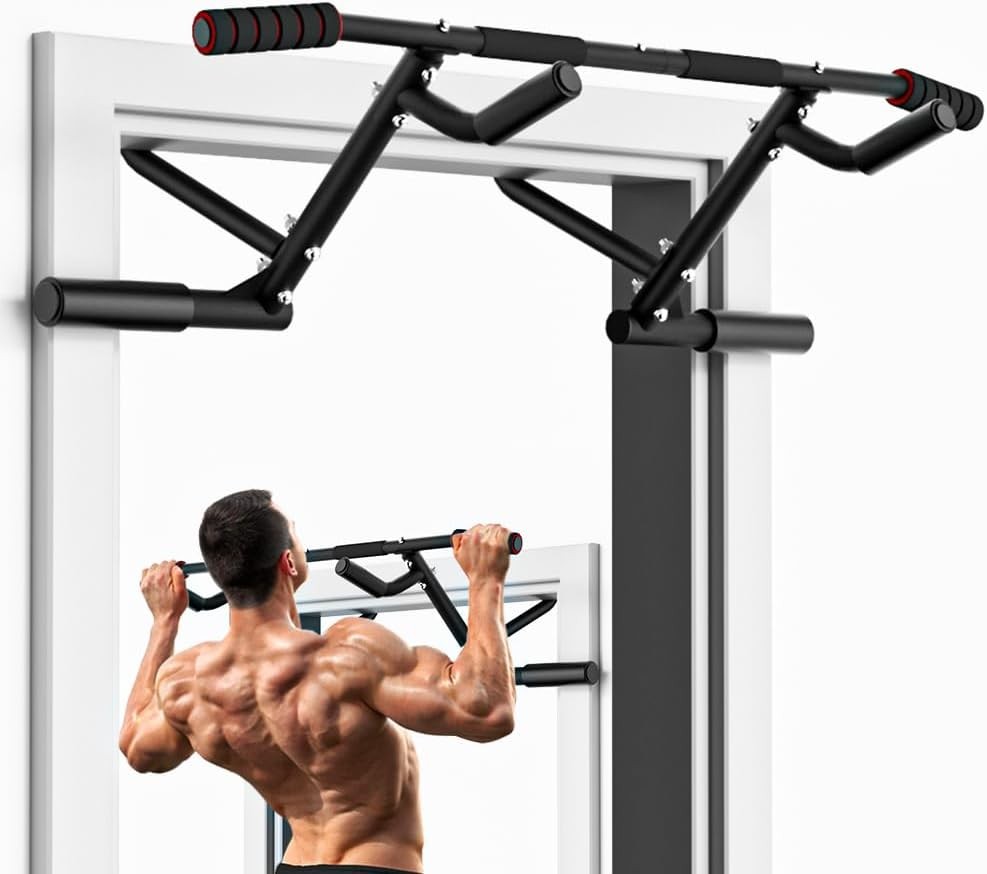 Upgraded Door Multi-Grip Pull-Up Bar - For Home Gym Workouts