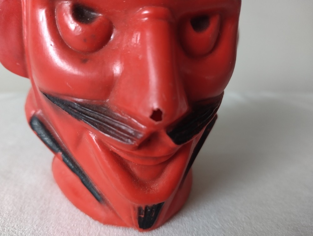 1960s Peerless Red Devil Blow Mold Light Halloween String Light 4"