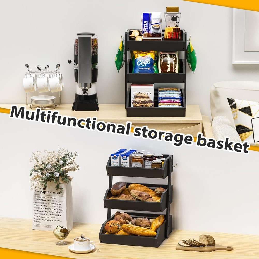 Bamboo Fruit Basket for Kitchen – 3 Tier Fruit Bowl For Kitchen Counter