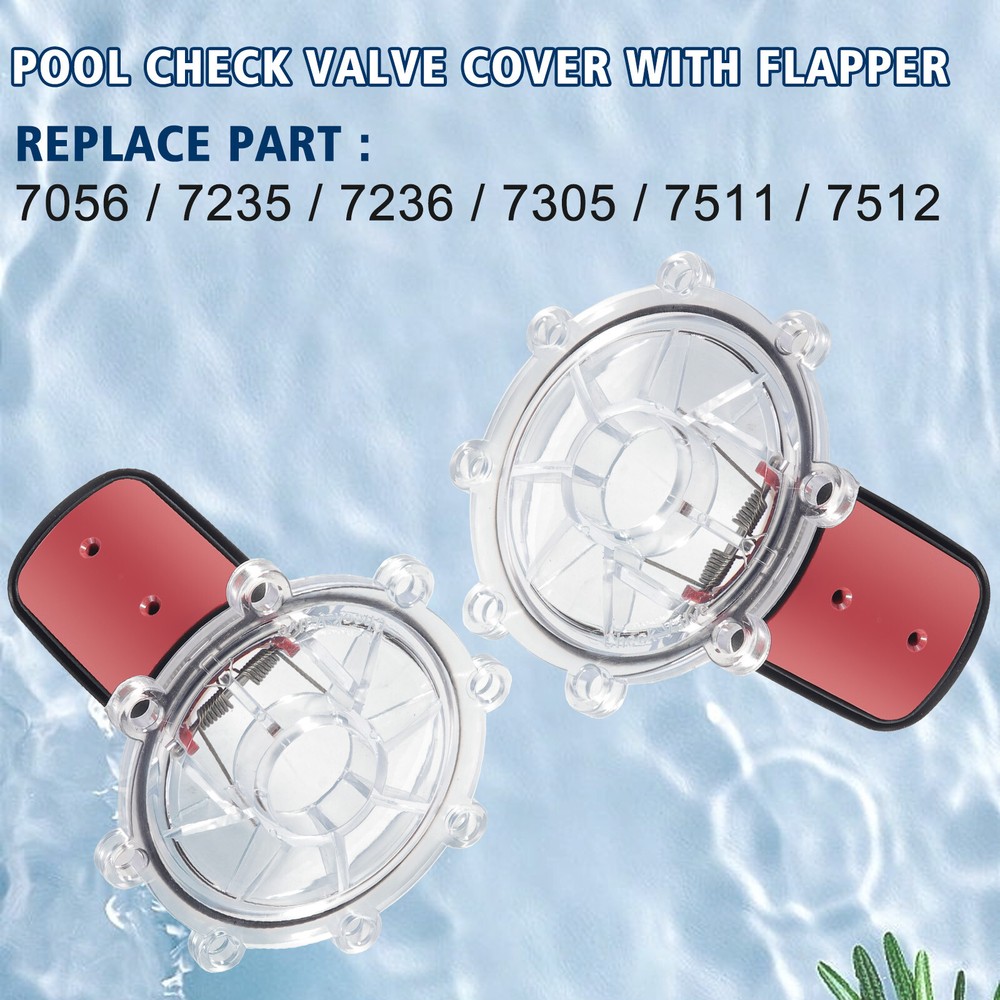 2 Pack Check Valve Cover with Flapper Assembly Replacement for Jandy 7235 7236