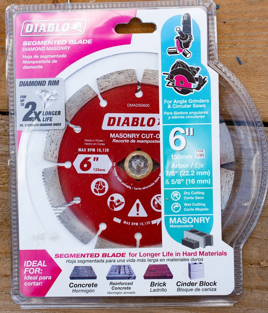 Diablo 6" Diamond Masonry Segmented Blade for Angle Grinders and Circular Saws