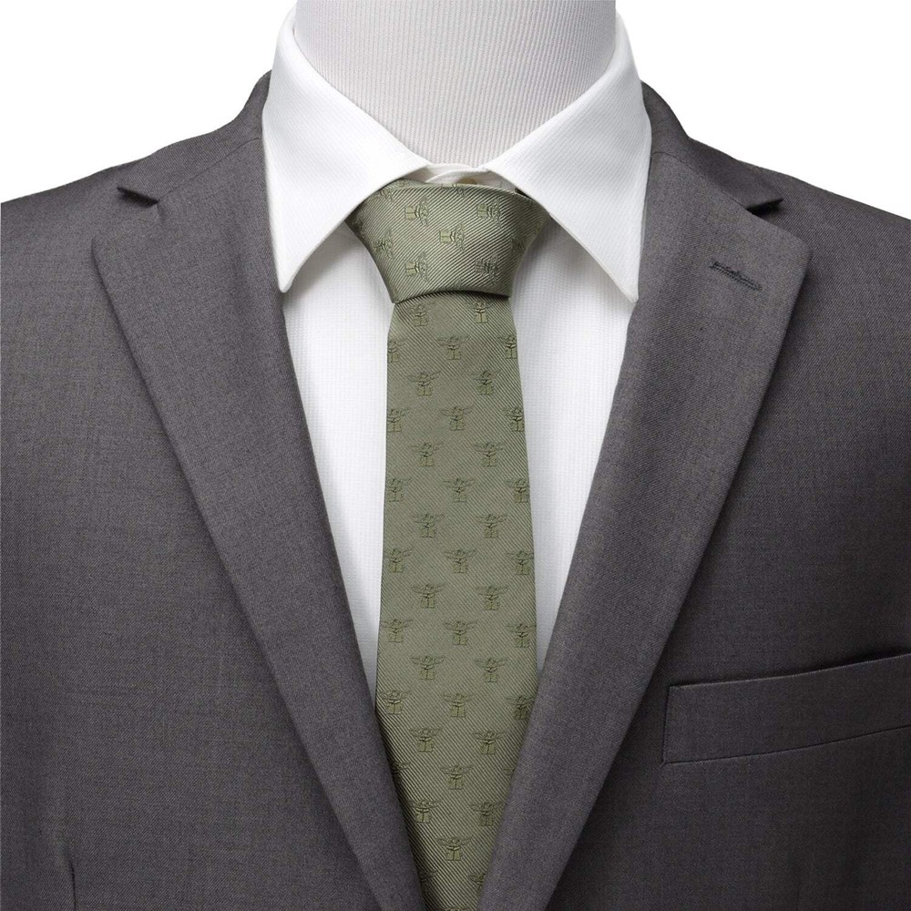 Star Wars Grogu Sage Green Tie