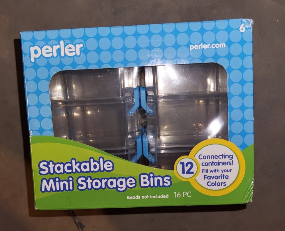 Perler Bead Organizer Small Stackable Storage Containers, 12pc.