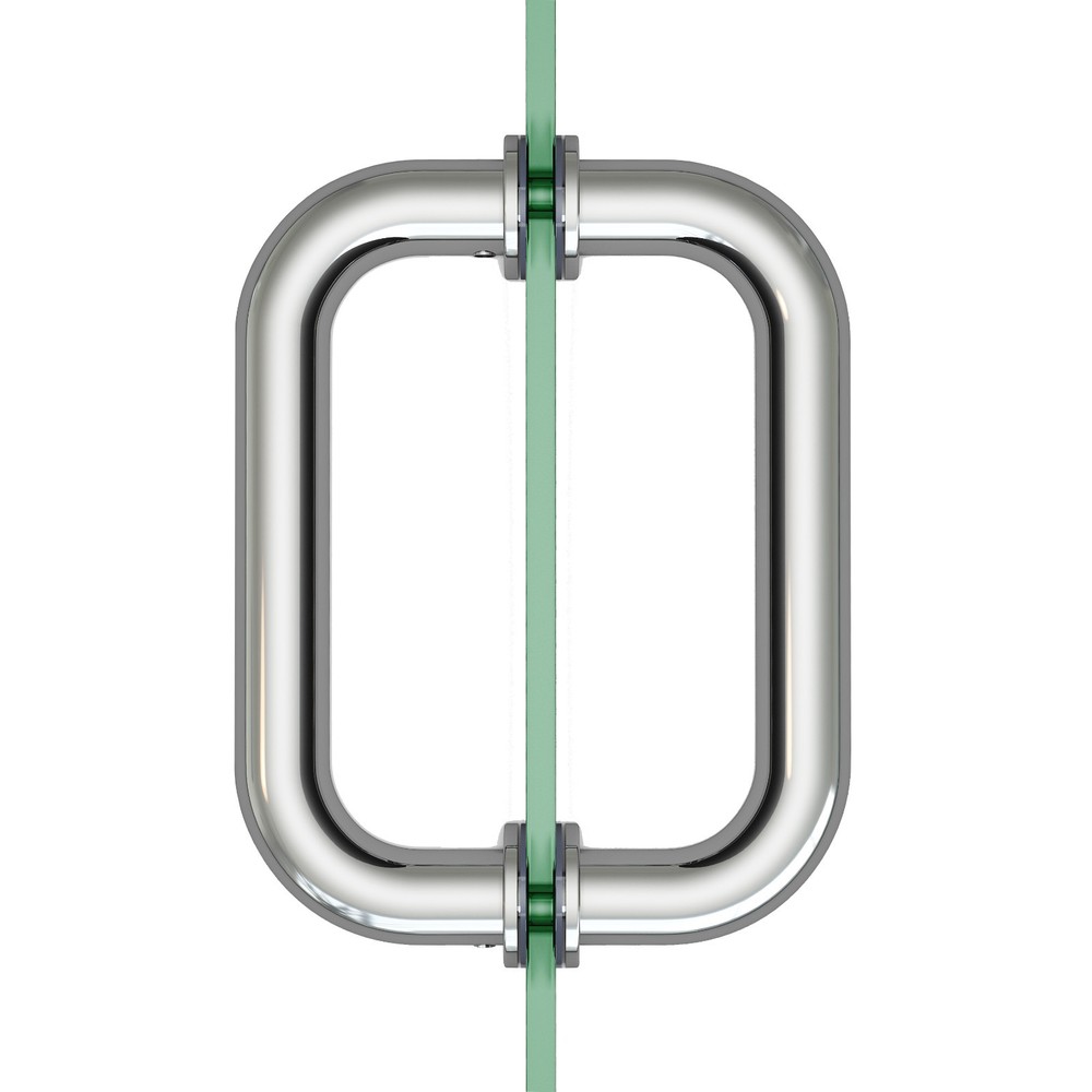 SUNNY SHOWER Stainless Steel Frameless Shower Door Hinge w/ Pull Handle Set