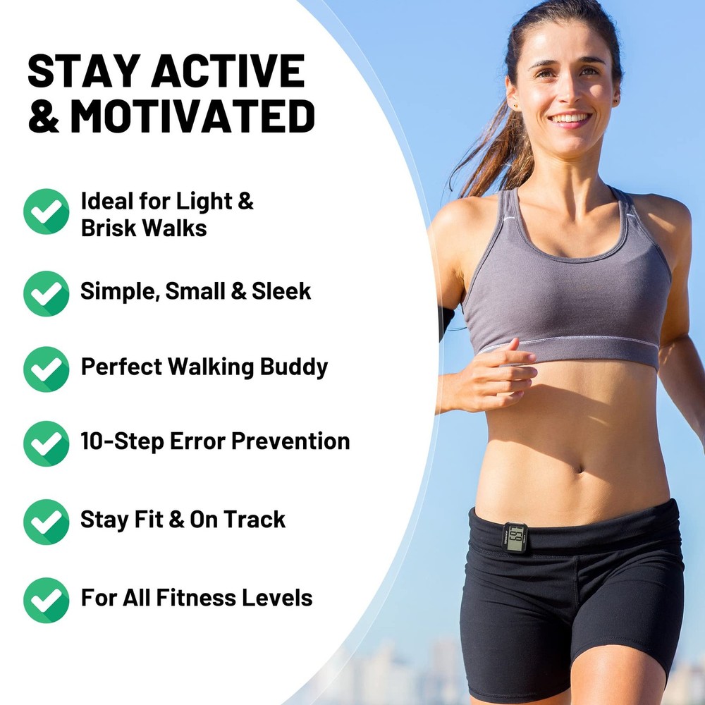 838 3D Pedometer for Walking, Simple Step Counter and Tracker with Large Digi...