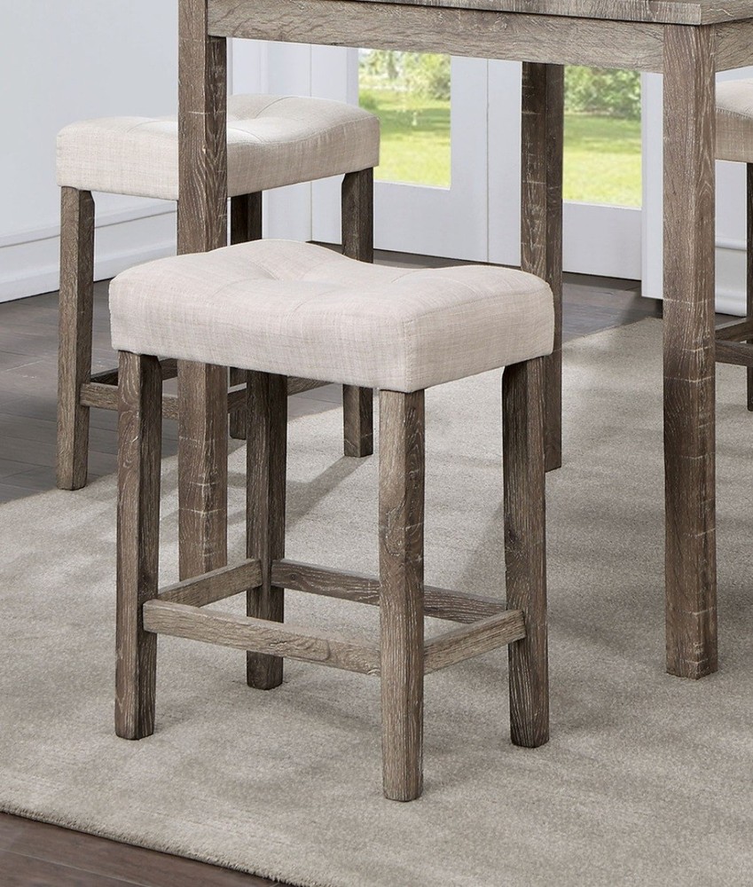 Transitional 5pc Counter Height Dining Set Gray Counter HT. Table and 4x Stool