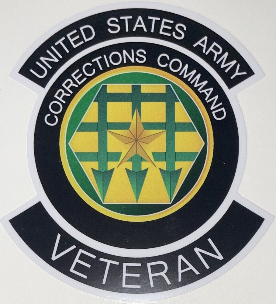 US Army Corrections Command Veteran Sticker Waterproof New D82