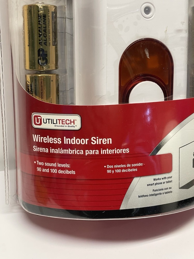 Utilitech Wireless Indoor Siren Z-wave Model TSE07-1 Iris Security System Sealed