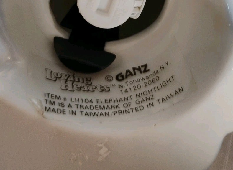 Vintage Elephant Nightlight Loving Hearts By Ganz