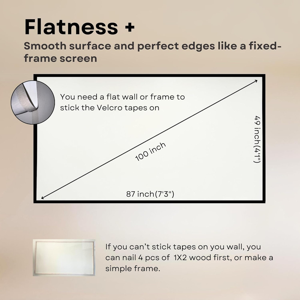 High Gain Projector Screen - Fixed Frame like & Wall-Mounted - High Brightness 2