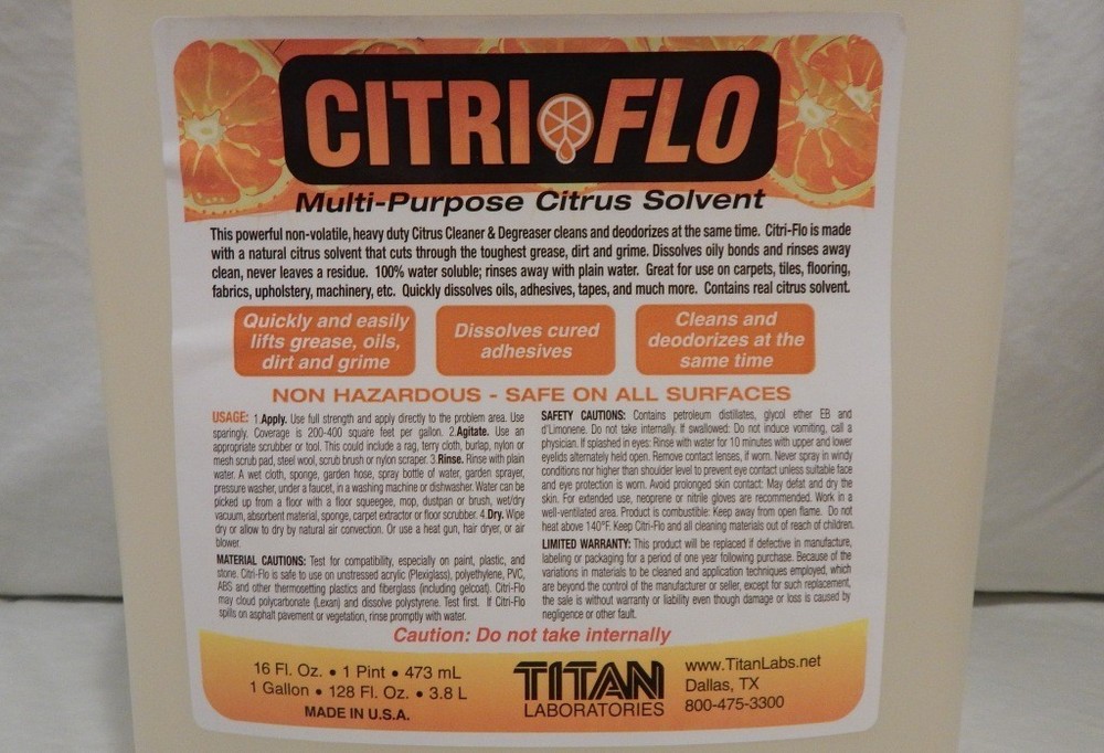 Citri-Flo Multi-Purpose Citrus Solvent – Gallon; Great Stuff!!!