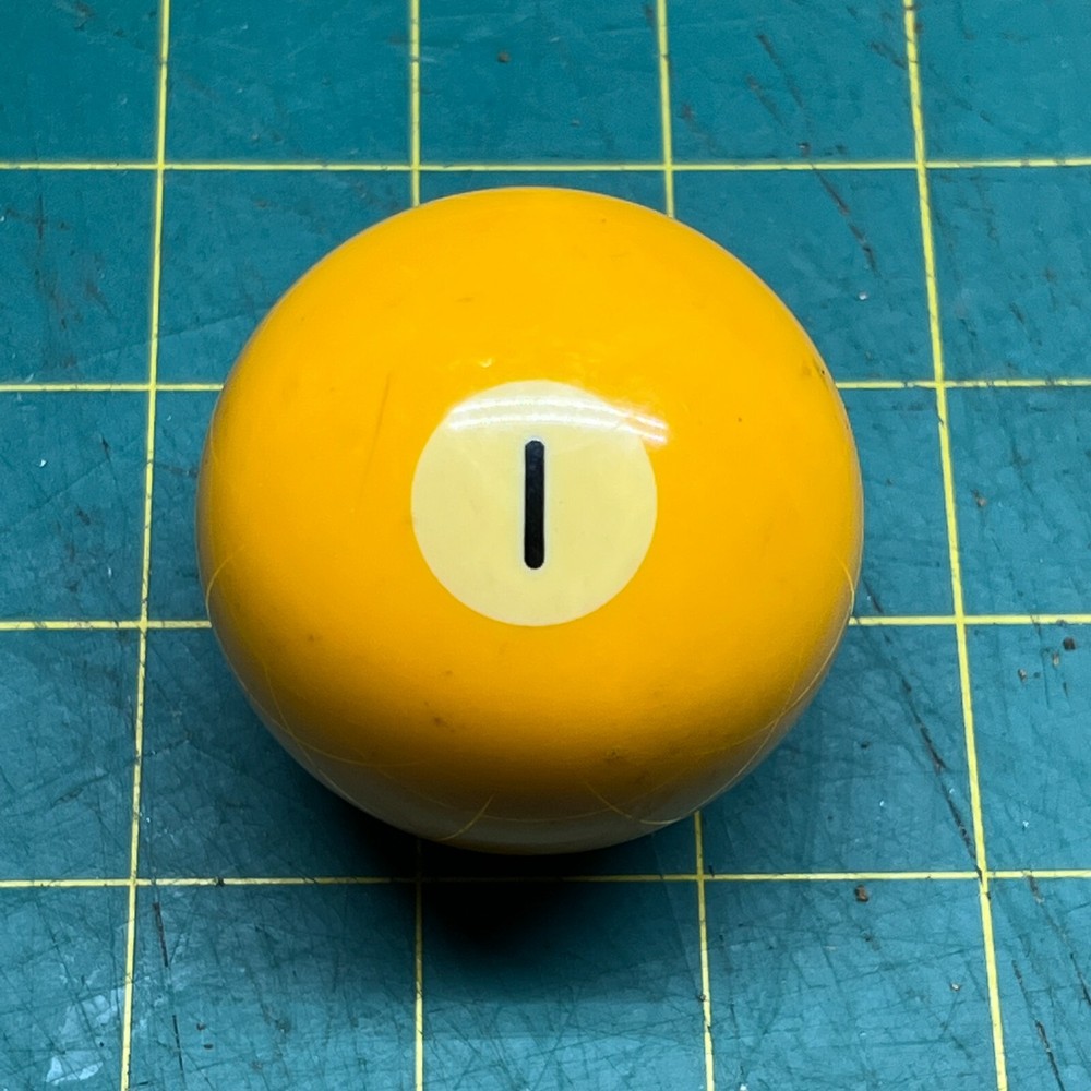Vintage Replacement #1 Billiard Pool Ball  2 1/4" Diameter