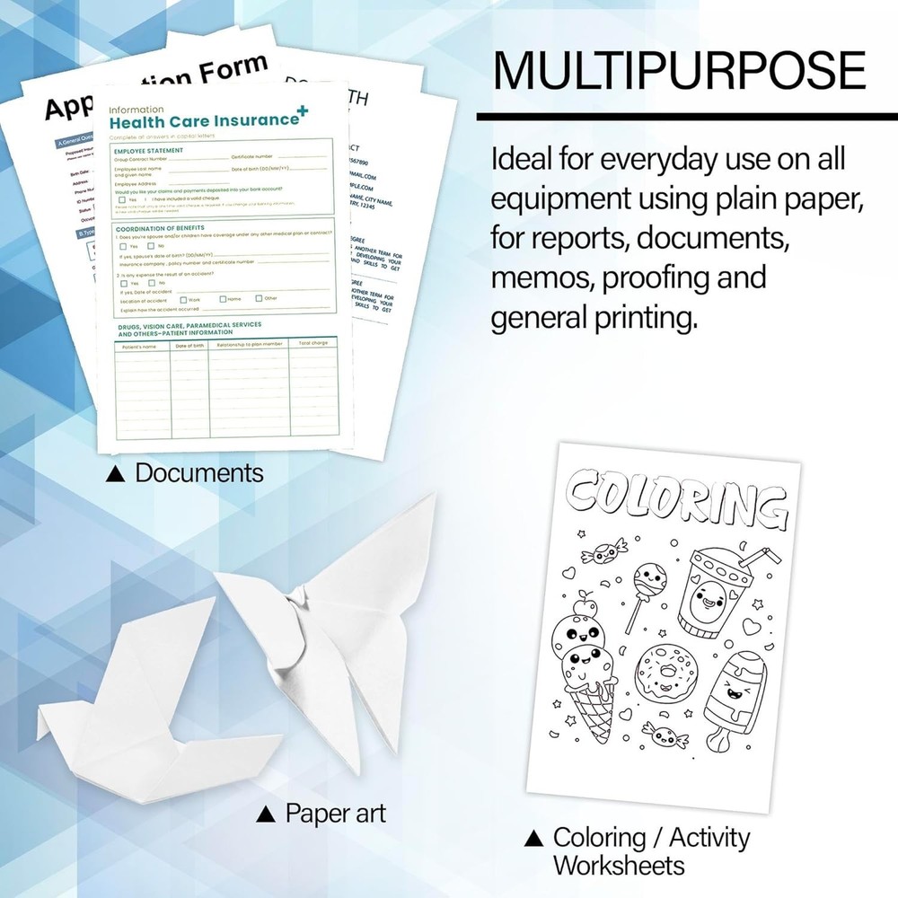 Eco-Friendly Biodegradable Printer Paper - 50 Sheets 8.5" x 11" White Finish