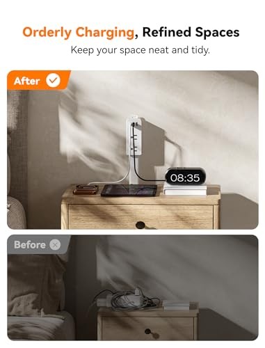 Electrical Outlet Extender Features USB-C, 2 USB-A, 2 AC Outlets, 1 Pack