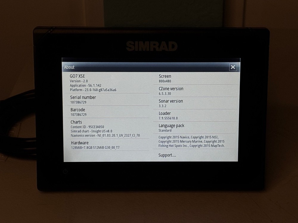 Simrad GO7 XSE GPS Chartplotter Sonar Multifunction Display W/ Cover ONLY