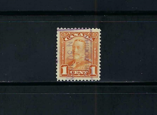 Canada #159,  1c King George V Scroll Issue -- Chicoutimi Town Cancel