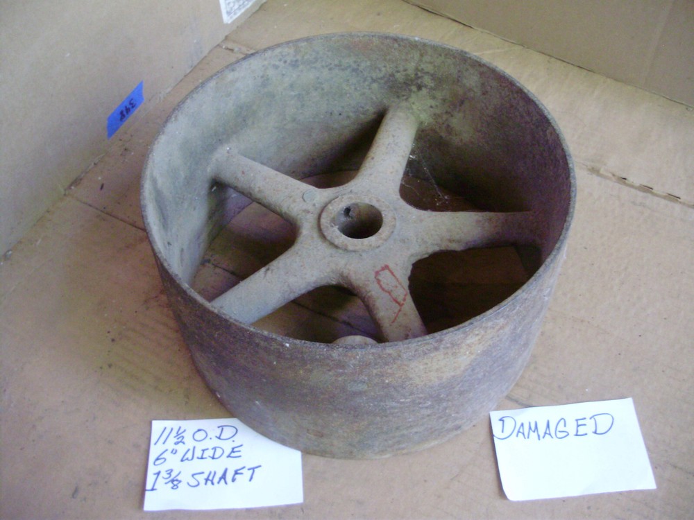 Flat Belt Pulley, Vintage, Cast Iron