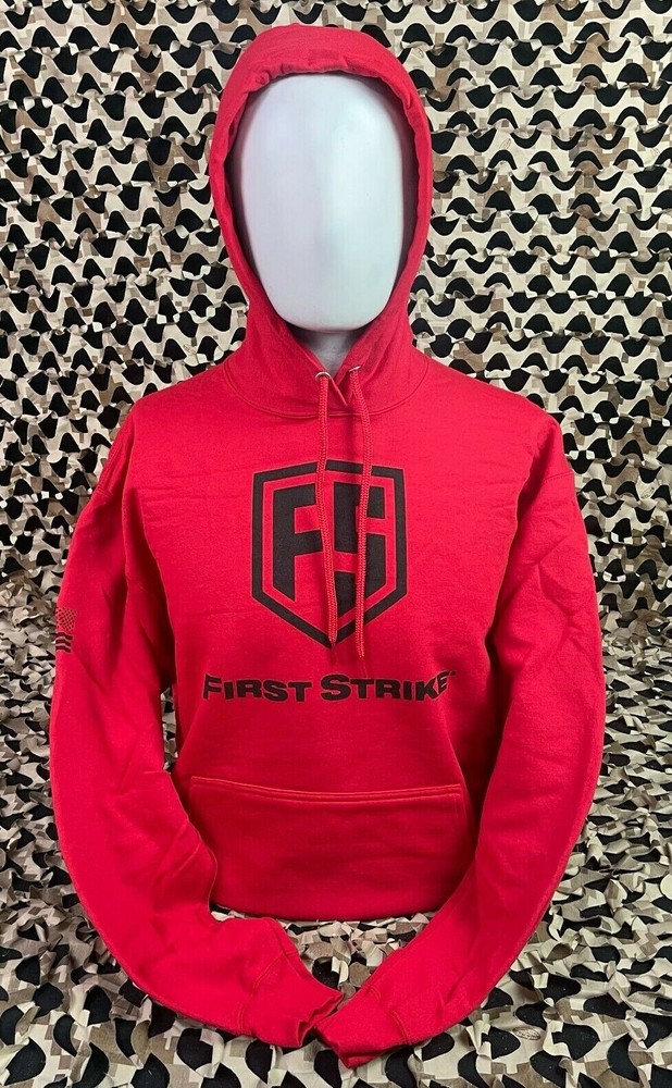 NEW First Strike Pull Over Hooded Sweatshirt - Red - X-Large