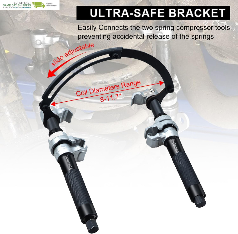 Heavy Duty Coil Spring Compressor Tool; 3 Pieces Macpherson Strut Spring Compres