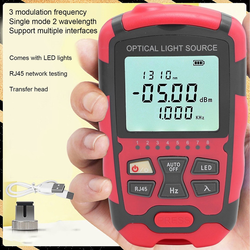 Fiber Optic Light Source 1550nm SC FC Interface RJ45 Test Optical Light Source