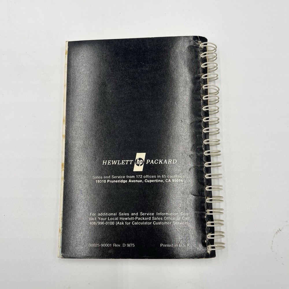HP-25 Calculator OWNERS HANDBOOK and APPLICATIONS PROGRAMS Manuals 1975