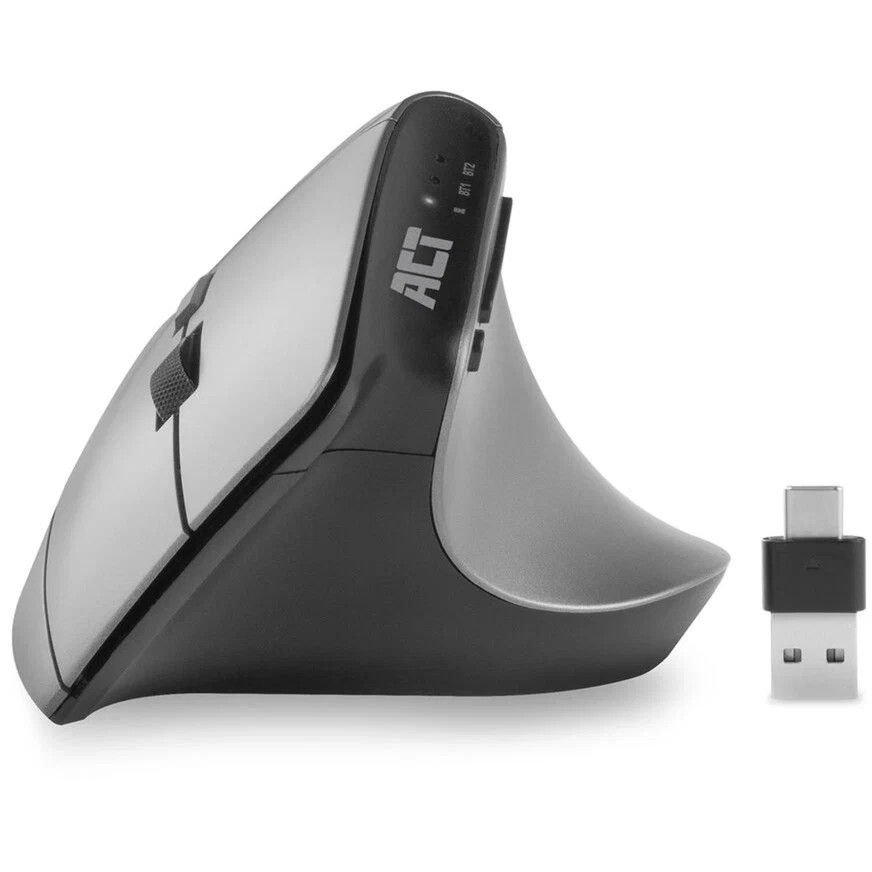 ACT Connectivity Wireless Ergonomic Mouse with Bluetooth and USB-C