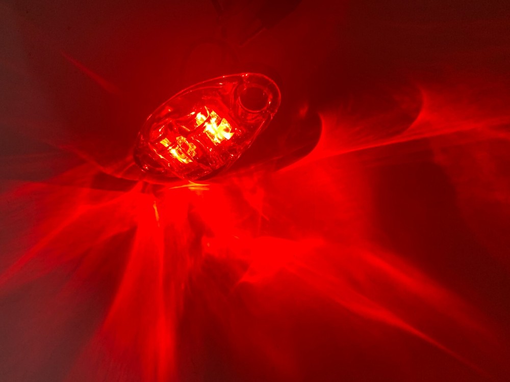 Red Clear LED Oval Dragon's Eye 2 Diode Red Marker Clearance Trailer Light