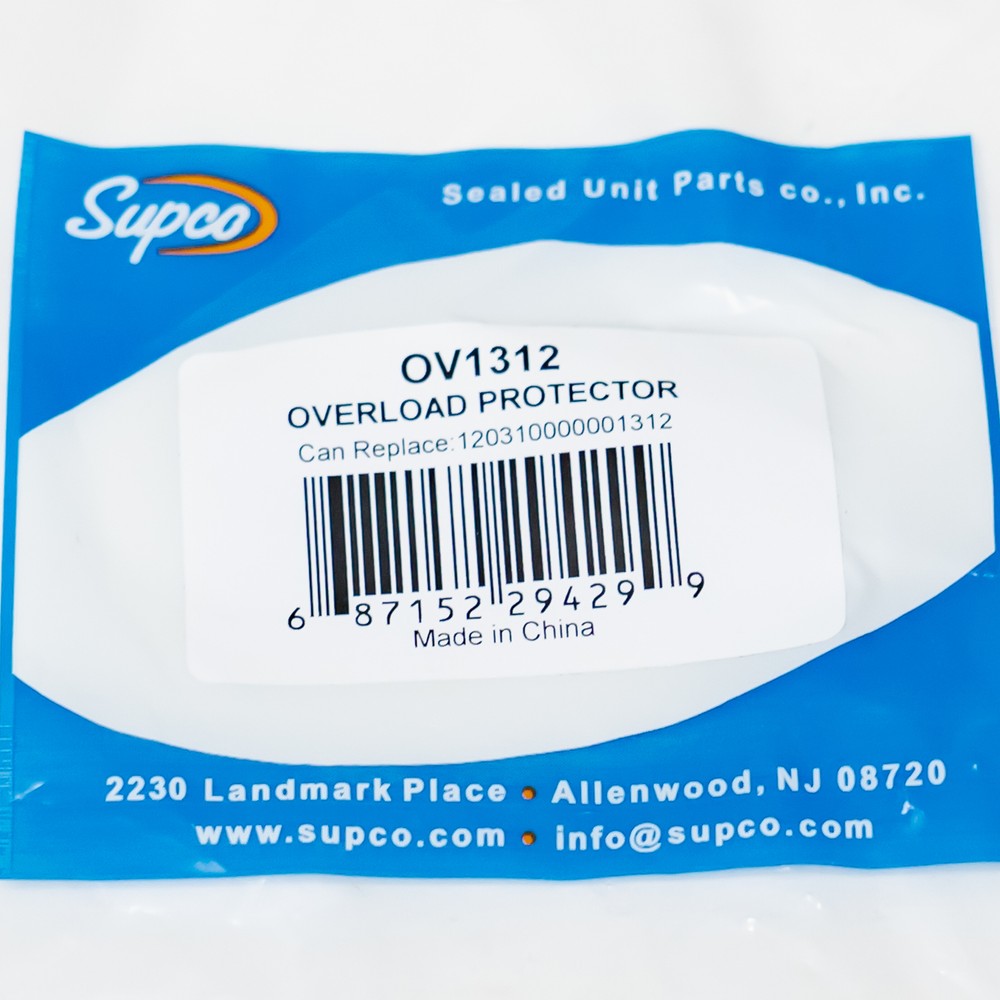 Supco OV1312 Refrigerator Overload Protector for Midea 120310000001312