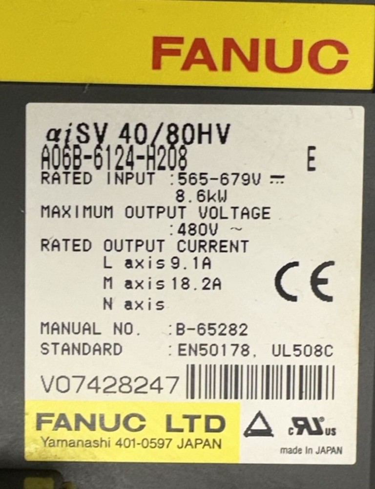 Fanuc #A06B-6124-H208 Drive