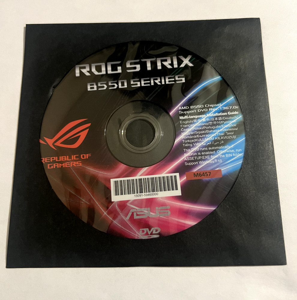 ASUS ROG AMD B550 CHIPSET SUPPORT DVD - New