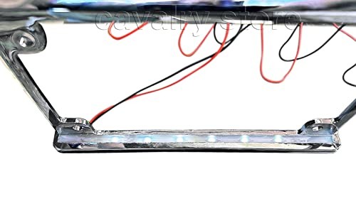 Universal Chrome License Plate Bracket Frame with LED Lights for Motorcycles &