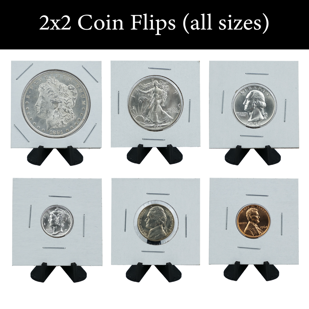 (10) Coin Holder Display Stand Challenge Capsule Storage Box Case Easel Plastic