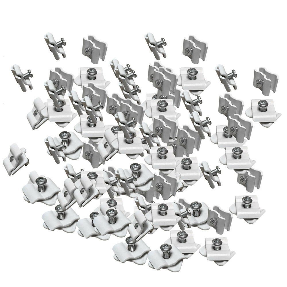 100Pc White Wire Grid Connector Clamp Joiner Panel Cube Storage Clipping Snap On