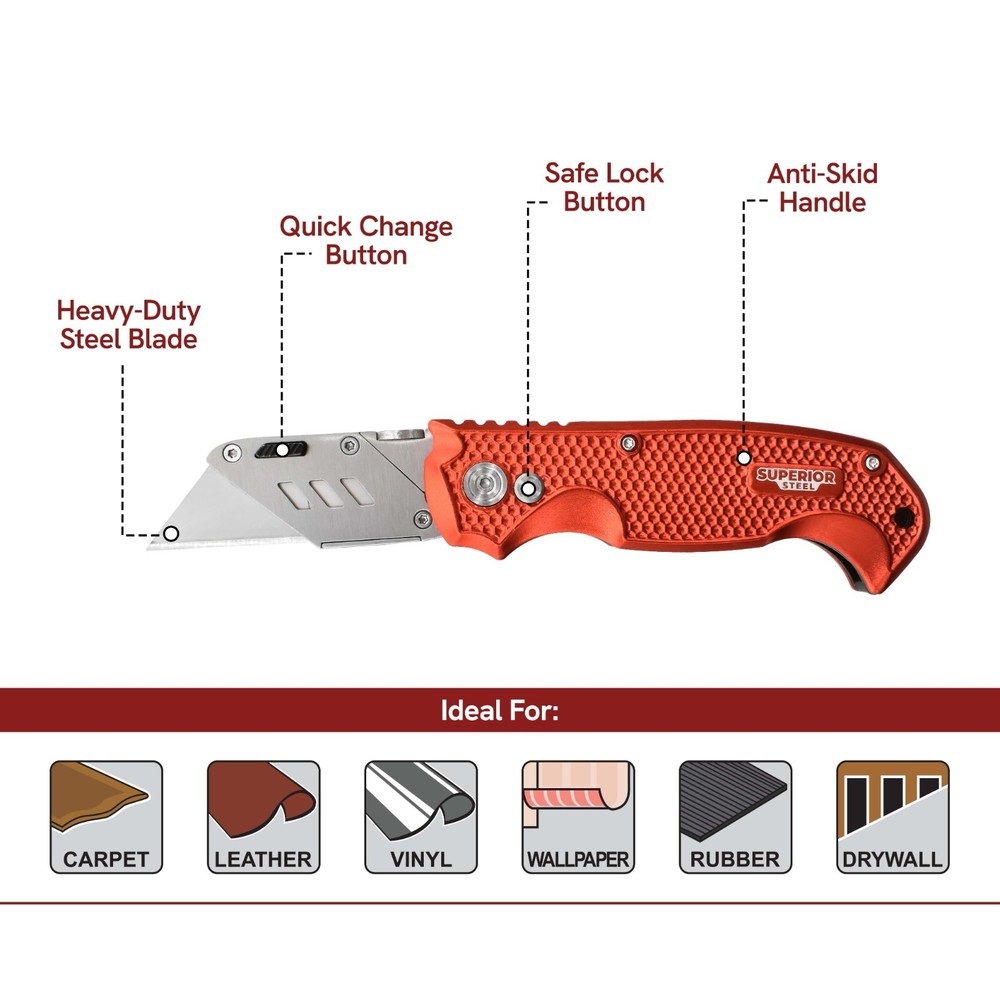 Superior Steel UK754 Folding Utility Knife