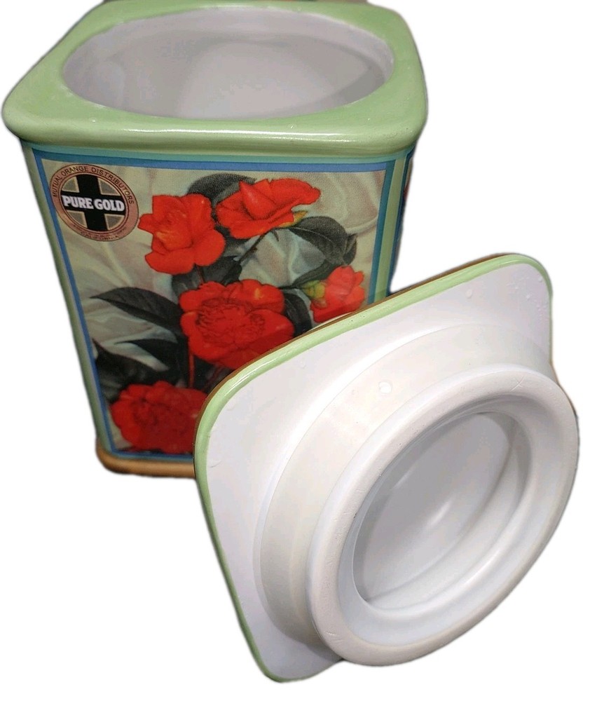 Oneida Ceramic Vintage Label Camellia Canister