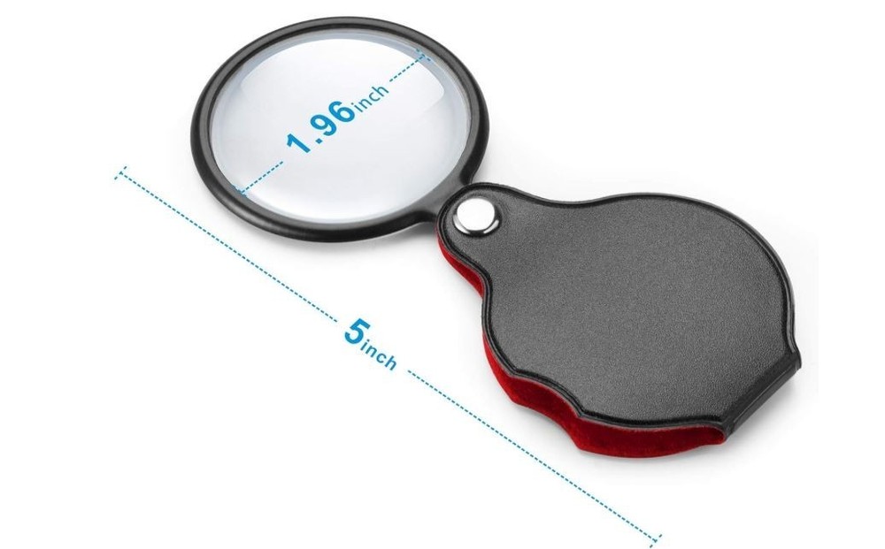 2-Pack 10× Pocket Folding Magnifier Glasses with Protective Sheath