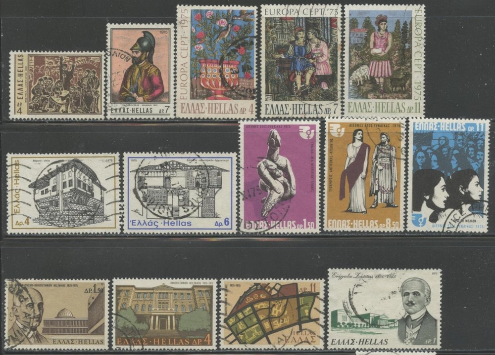 GREECE Sc#1136//1168 1975 Five Complete and Three Part Sets Used