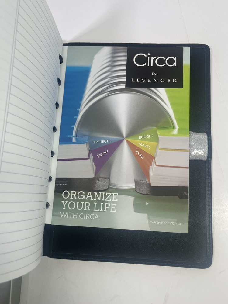 Levenger Circa Foldover Notebook Black Leather Size Junior New In Box